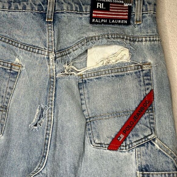 Vintage Polo Jeans Co. Distressed Worker Strip Pant Jeans - Picture 5 of 9